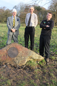 Commemorative plaque at Macclesfield Riverside Park