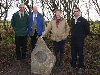 Commemorative plaque at the Lymm Railway Line